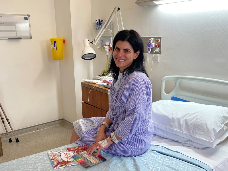 Patient Natalie in bed