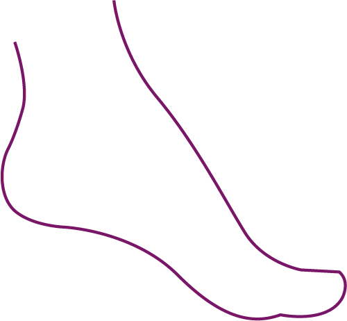 Icon of a foot (podiatry) in purple
