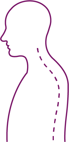 Gait and posture spinal icon in purple