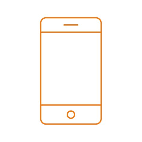orange graphic depicting a modern phone