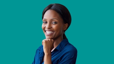 An image of a happy woman