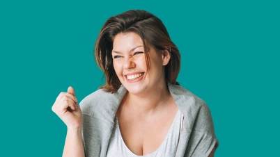 An image of a happy woman