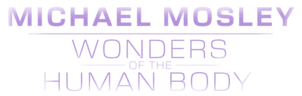 Michael Mosley on Channel 5, logo: Wonders of the Human Body