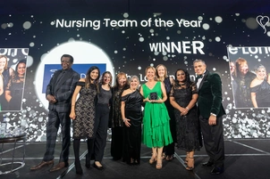The London Clinic team at the LaingBuisson Awards 2024, following being announced the winner of the Nursing Team of the Year Award