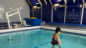Patient in hydrotherapy pool
