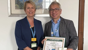 Tonya Klopper, Chief Nurse, with Walter Burog, Head of Professional Practice