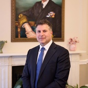 A photo of Dr Dionysis Papadatos-Pastos in the King's Speech Room, at The London Clinic