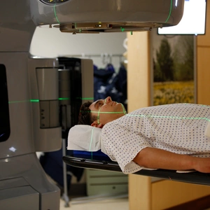 Patient getting CT scan