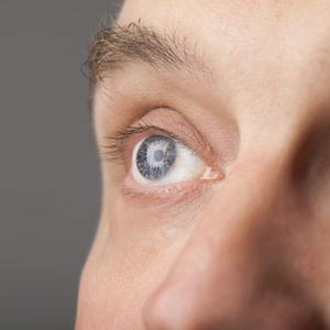 A close-up shot of a man's eyes 