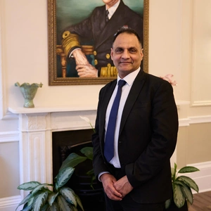 A photo of Mr David Lawrence in the King's Speech Room, at The London Clinic