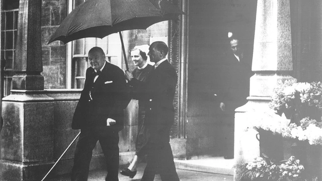 Winston Churchill coming to the hospital